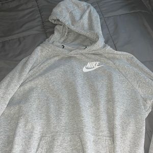 Large light washed gray nike hoodie